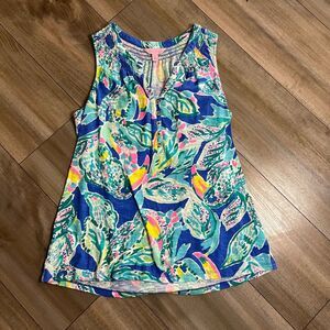 Lilly Pulitzer Blue Pattern‎ Blouse Women Small Bin J-20